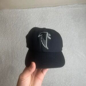 Vintage 100%‎ wool men's Atlanta falcons black fitted hat embroidered nfl